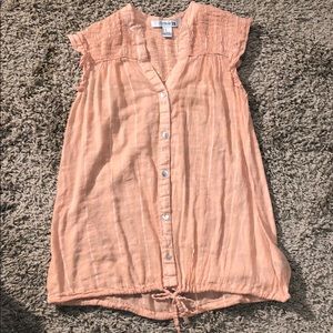 Sleeveless plaid blouse